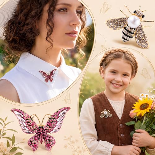 24 Pcs Vintage Animal Brooch Women Brooches Bulk Set Rhinestone Pin Crystal Brooch for Women Girls