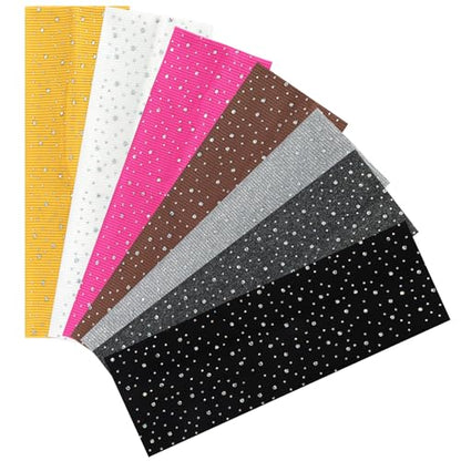 7 Pcs Rhinestone Wide Headbands for Women Non Slip, Elastic Head Wraps for Adult Daily Outfits, Casual Looks & Gatherings
