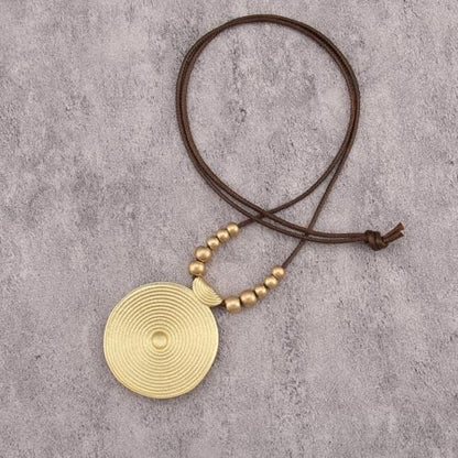 Bohemian Necklaces for Women Long Leather Necklace with Large Pendant Chunky Boho Hippie Jewelry Pendant Chocker Necklace - style: Bohemian Style Necklace
