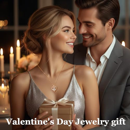 CDE S925 Silver Engraved Forever Love Heart Birthstone Necklaces for Women | 5A CZ,Hypoallergenic,Nickel-Free & Lead-Free Pendant,Anniversary Christmas Wedding Birthday Gift for Wife Girlfriend - color: 04-Apr, style: Rose Gold Plated