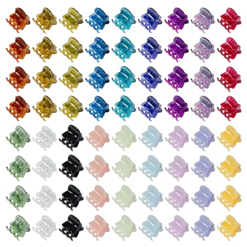 70 PCS Mini Hair Claw Clips， Bangs Strong Grip Multifunction Clamp Clips. (Multi-colored) - color: Multi-colored