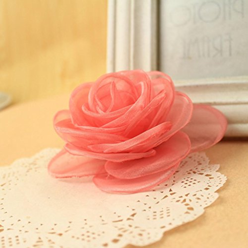 Women's Lovely Flower Brooches and Hair Clips | Rose and Floral Accessories | Hair Pins and Brooch Set for Women - color: Pink