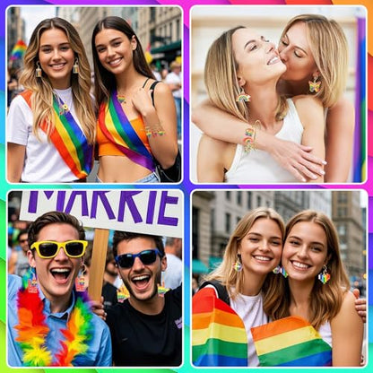 MARFOREVER 40 Pcs/20 Pairs Pride Charms Rainbow Charms for Jewelry Making | Rainbow Gay Enamel LGBT Charms, Colorful Pride Charm Pendants, Bracelet Necklace Earrings Making Crafting, Pride Accessories - style: Pride