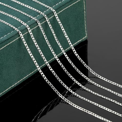 UMAOKANG 16.4 Feet Silver Cuban Chains for Jewelry Making Silver Plated Brass Necklace Chain on Spool with Jump Rings and Lobster Clasps - color: Silver Cuban
