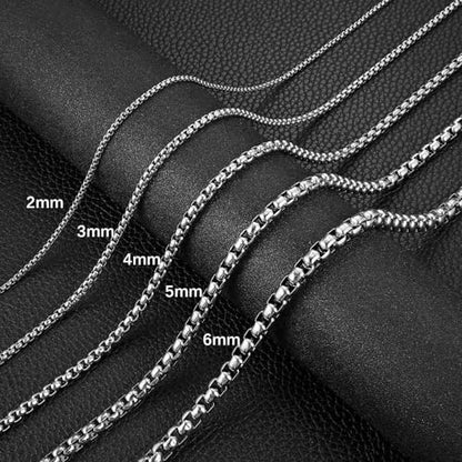 HZMAN 2-6mm Rolo Chain for Men Women Stainless Steel Men's Chain Necklace Round Box Link Chain Necklace 16-30 Inch - color: Silver, size: 30in, style: 2mm