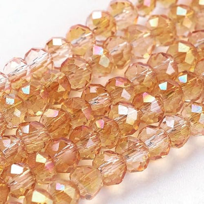 1450pcs Faceted Rondelle Glass Seed Beads 3x2mm Mini Crystal Loose Spacer Beads for DIY Friendship Bracelet Necklace Beading Craft Jewelry Making Ornament, Bisque - color: Bisque