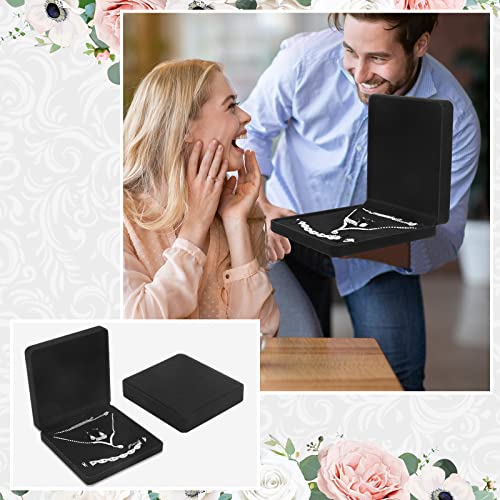 6 Pcs Velvet Jewelry Set Box Jewelry Display Case Earring Ring Bracelet Necklace Gift Box Pearl Necklace Storage Case for Mother's Day Wedding Travel Anniversary(Black) - color: Black