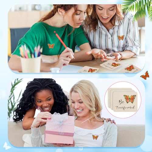 Sayglossy 30 Sets Butterfly Pins on Card Bulk Religious Bible Verse Butterfly Gifts with Be Transformed Card Christian Lapel Pin with Cards for Women Church Mothers Gifts - style: Monarch Butterfly