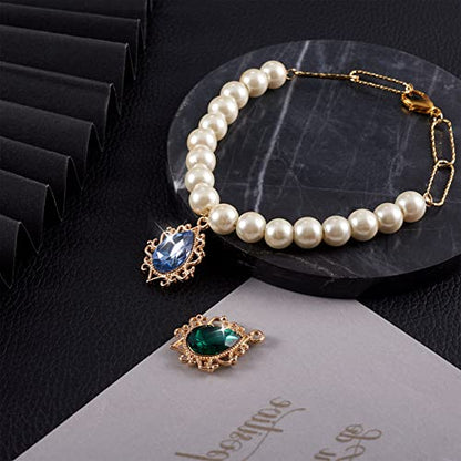 Cheriswelry 30Pcs Teardrop Resin Rhinestone Pendants with Light Gold Alloy Findings Water Drop Faceted Rhinestone Dangle Charms 24.5mm for Women DIY Necklace Earring Bracelet - color: Mixed Color*14