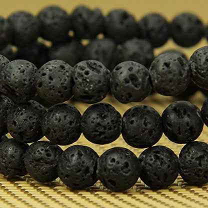 Angelstones Gemstones 6mm Round Beads Healing Crystal Bracelet for women | Natural Gemstone, Handmade Gifts for Women, Healing Crystal Round Beaded Stretch Bracelets, Unisex Jewelry for Women and Men - color: Lava