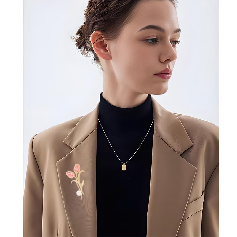 coadipress Tulip Floral Brooch Pin for Women Dainty Gold Plated Rhinestone Pearl Tulip Flower Green Leaf Broochs Pins Trendy Wedding Party Jewelry Accessories - style: PINK CZ
