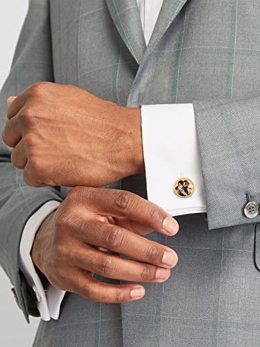 Custom4U Custom Photo Cufflinks for Men Father of the Bride Gifts - color: A-Photo-Gold