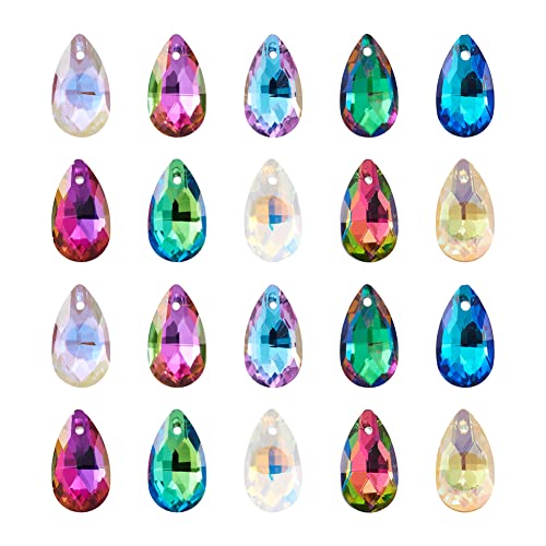 PH PandaHall Pandhall 100Pcs Crystal Teardrop Glass Beads Faceted Teardrop Beads Tear Drop Hanging Pendants for Women Necklace Bracelet Earring Jewelry Making