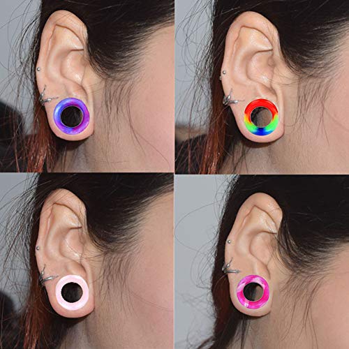 YOFANST 24pcs-100pcs Colorful Silicone Ear Gauges Double Flared Ear Tunnels Set Stretchers Expander Ear Piercing Jewelry - color: 24pcs, 3/4"
