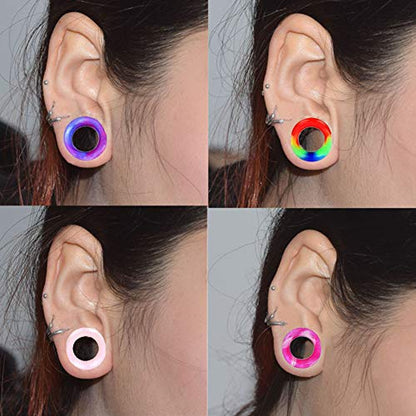 YOFANST 24pcs-100pcs Colorful Silicone Ear Gauges Double Flared Ear Tunnels Set Stretchers Expander Ear Piercing Jewelry - color: 24pcs, 3/4"