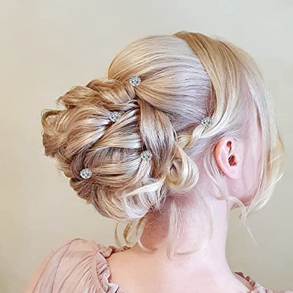 50 Pieces Crystal Twisters Spiral Set Bridal Rhinestone Gems Hair Pins Silver Coil Hair Gems Hair Clips for Wedding Party Prom with Clear Box for Women Girls Party Gift(Diamond Style) - color: Diamond