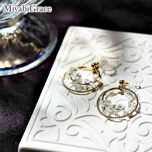 Dangle Silver Invisible Clip On Earrings for Women Not Pierced Gold Crystal Rhinestone Comfortable Hoop Fringe Long Chain Clip On Earrings - color: Hoop Gold