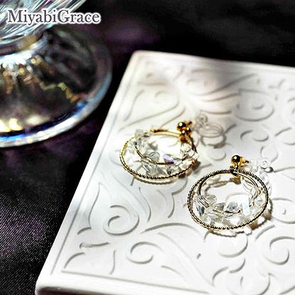 Dangle Silver Invisible Clip On Earrings for Women Not Pierced Gold Crystal Rhinestone Comfortable Hoop Fringe Long Chain Clip On Earrings - color: Hoop Gold