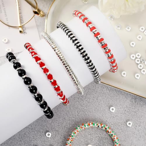 1500pcs 6mm Silver Flat Round Spacer Beads for Jewelry Making | CCB Material Gold Plated, for DIY Necklace Bracelet Earrings, 2mm Hole Easy Threading,Flat Round Disc Loose Spacer Bead - color: Silver