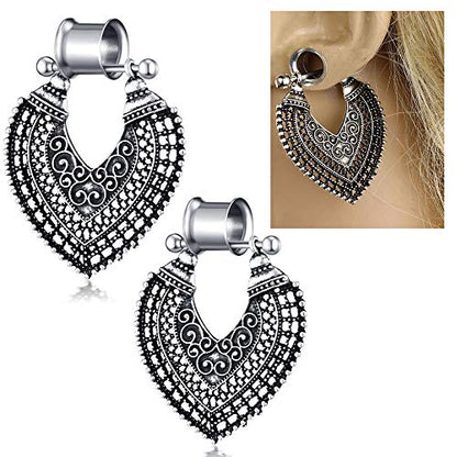TIANCI FBYJS 3 Pairs Surgical Steel Ear Tunnels Rose Gold Large Hoop Ear Plugs Expander Dangle Gauges Stretcher Piercing… - style: 10mm=00g