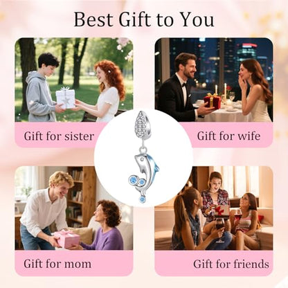 S925 Sterling Silver Cute Bead Charm for Pandora Bracelets and Necklaces | Lucky Clover Cute Animal Pink Bow Cherry Butterfly Pendant Bead Charms Jewelry Making Gifts for Women Valentines Mother's Day - style: Afternoon Tea Dangle Charm