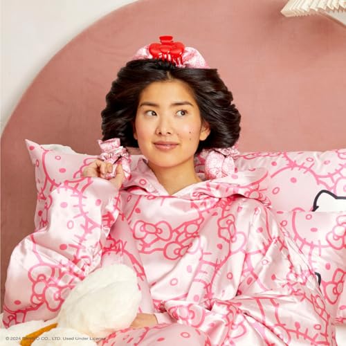 Hello Kitty x Kitsch Satin Flexi Rods, Heatless Curling Rod - 4pc Set | Flexi Rod for Heatless Curl Overnight for Women, Comfortable Hair Curlers to Sleep In for Frizz-Free, No Heat Damage Styling