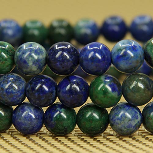 Angelstones Gemstones 6mm Round Beads Healing Crystal Bracelet for women | Natural Gemstone, Handmade Gifts for Women, Healing Crystal Round Beaded Stretch Bracelets, Unisex Jewelry for Women and Men - color: Lapis Chrysocolla