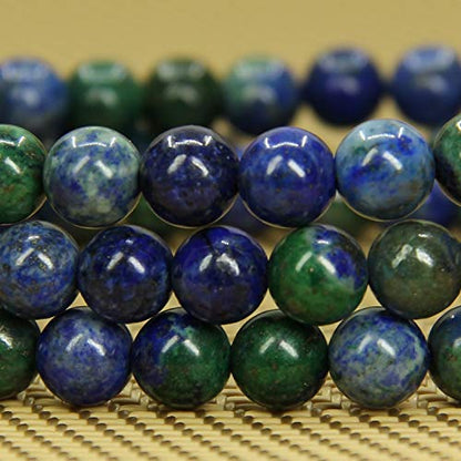 Angelstones Gemstones 6mm Round Beads Healing Crystal Bracelet for women | Natural Gemstone, Handmade Gifts for Women, Healing Crystal Round Beaded Stretch Bracelets, Unisex Jewelry for Women and Men - color: Lapis Chrysocolla