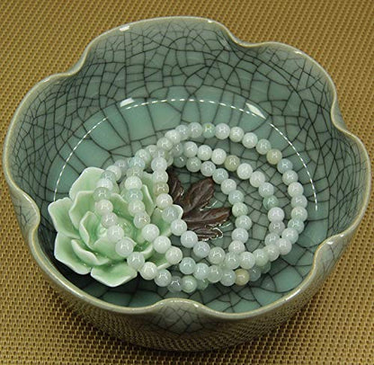 Angelstones Gemstones 6mm Round Beads Healing Crystal Bracelet for women | Natural Gemstone, Handmade Gifts for Women, Healing Crystal Round Beaded Stretch Bracelets, Unisex Jewelry for Women and Men - color: Green White Jade