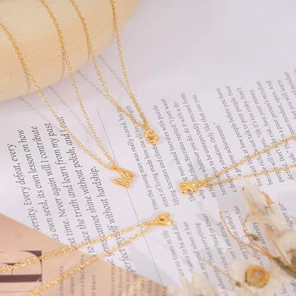 Initial Necklaces For Women, Dainty Gold Bubble Initial Necklace 14K Gold Plated Letter For Women Trendy Cute Name Custom Necklace Non Tarnish Personalized Necklaces Waterproof Jewelry Preppy Stuff - color: gold-U