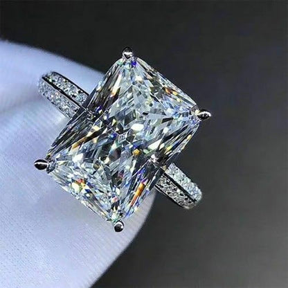 Gorgeous Cubic Zirconia Crystal Wedding Band Jewelry Female Engagement Ring | Proposal, Promise, Bridal Party, Bridesmaid, Romantic Date Night, Honeymoon, Eternity - color: silver color