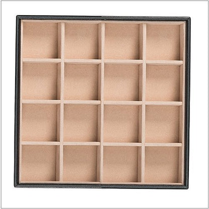 Glenor Co Earring Organizer Tray - Set of 2 - Stackable 32 Slots Jewelry Storage Trays - Display on Dresser or Drawer - Compatible with Other Trays - Black - size: Square - 16 Slot x 2