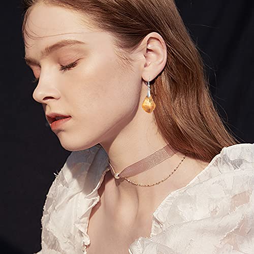 Unique Sparkly Multi-color Crystal Teardrop Dangle Drop Earrings Rainbow Crystal Geometry Earrings for Women Statement Chic Charm Jewelry Gifts - color: Yellow