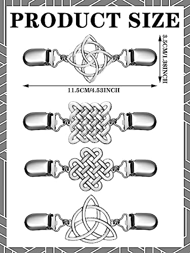 Jetec 4 Pieces Vintage Sweater Shawl Clips Retro Cardigan Collar Dress Shirt Brooch Clips for Women Wearing, 4 Styles - style: Simple Style
