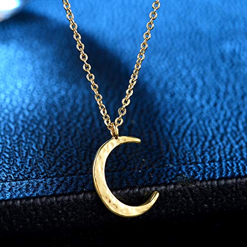 Valloey Rover Gold Necklaces for Women | Dainty 14K Gold/Sterling Silver Plated Cubic Zirconia Star Moon Pendant Necklaces Twist Rope Chain Simple Jewelry for Women - style: Gold-CMoon
