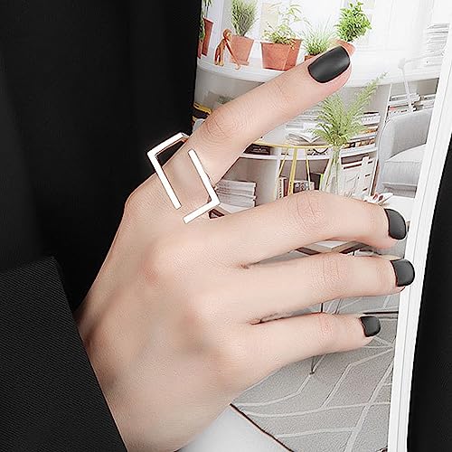925 Sterling Silver Rings Handmade Rings Adjustable Open Teardrop Rings Waterdrop Ring for Women - color: Color 7