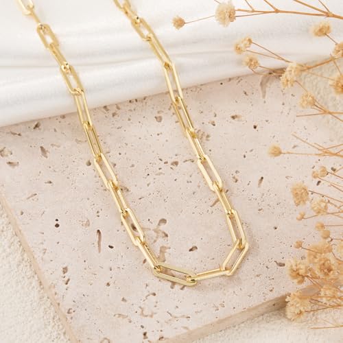 GTVOODX Chunky Paperclip Chain Roll Gold Plated Stainless Steel Chain Bulk | 4 Meters Handmade Paper Clip Chains Spool Bulk for Women Jewelry Making Permanent Jewelry with Lobster Clasps Jump Rings - color: Gold Thick Paperclip Chains