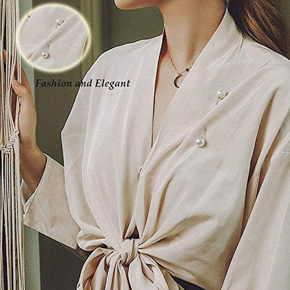 14 PCS Brooch Pins Faux Pearl Safety Pins Sweater Shawl Clips Vintage Shirts Dresses Cardigan Collar Brooches Pins Set