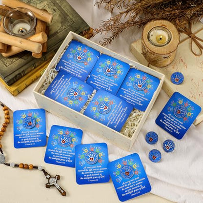 Sayglossy 30 Sets Serve God Pins on Card Bulk Religious Bible Verse Pins Bible Gifts Religious Christian Lapel Pin with Card for Church Gift Classroom Home Party Supplies - style: Serve God
