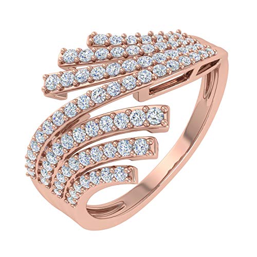 1/2 Carat Bypass Statement Diamond Ring in 10K Gold - color: Rose Gold