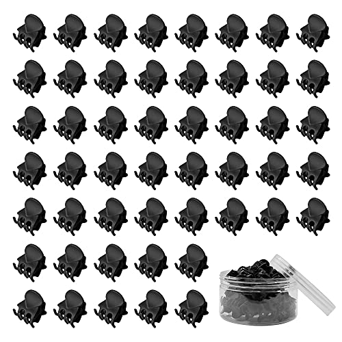 50 PCS Mini Hair Claw Clips， Bangs Strong Grip Multifunction Clamp Clips. (Frosted black) - color: Frosted black