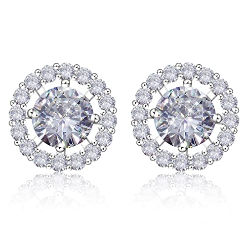 Earrings Holy Stud Earrings for Girls/Women, Sliver Gold Wedding Earrings for Bridesmaids - color: Halo Shape|Silver