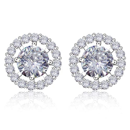 Earrings Holy Stud Earrings for Girls/Women, Sliver Gold Wedding Earrings for Bridesmaids - color: Halo Shape|Silver