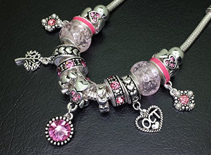 Falari Birthstone Bracelet Multi-Color Charm Beads Silvertone Birthday Gifts for Women - color: 10-October