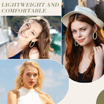 2 Inch Earrings for Women, Large Hoop Earrings for Women Rhinestone Crystal Stainless Steel Earrings - color: Gold