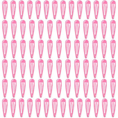 ELANE 80 Pcs Metal Snap Hair Clips for Women,Small Snap Barrettes for Women Girls Thick Fine Hair (Pink) - color: Pink