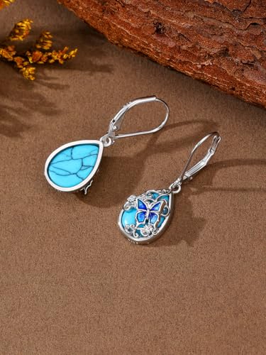 Dorunmo s925 Sterling Silver Western Dangle Drop Earrings Birthday Jewelry Gifts for Women - style: Butterfly