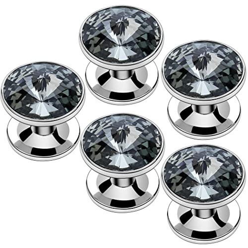 HAWSON Cufflinks for Men with 4/6 pcs Shirt Studs Set, Gift Box Packed, Mens Jewelry or Accessories for Wedding, Party, Anniversary, Birthday - color: Grey(only 5 pcs studs)