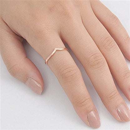 CHOOSE YOUR COLOR Sterling Silver Chevron Thumb Ring - color: Rose Gold-Tone