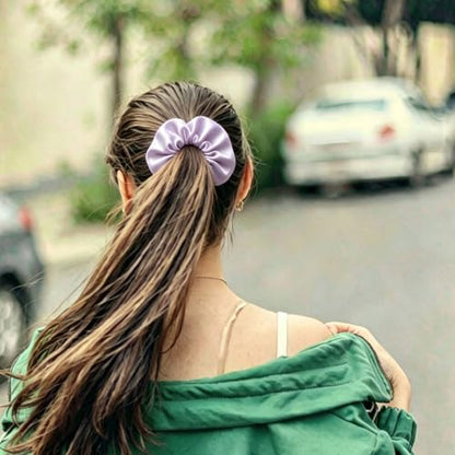 Silk Hair Ties Ponytail Holder Hairs Bow Ropes Elastics Hairtie Accessories Wide 0.8inch on Hair No Damage No Crease for Women Curly Thick Wavy Hair(30Pcs Light Purple) - color: Light Purple